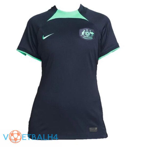 Australia Dames voetbal jersey uit zwart 2022/2023