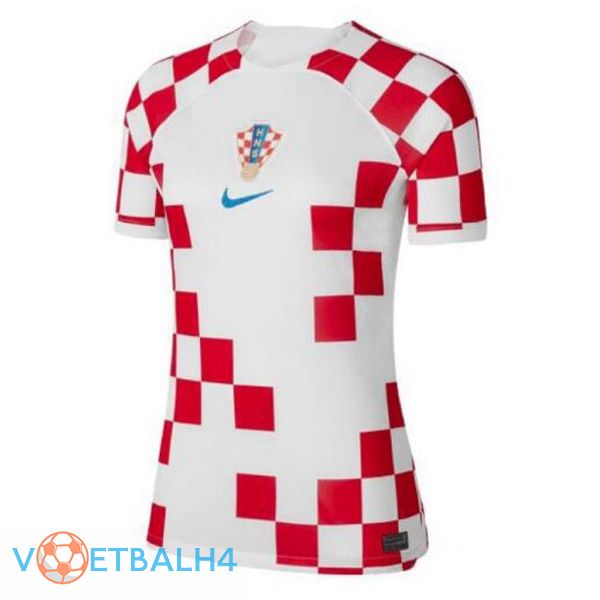 Kroatië Dames voetbal jersey thuis wit rood 2022/2023