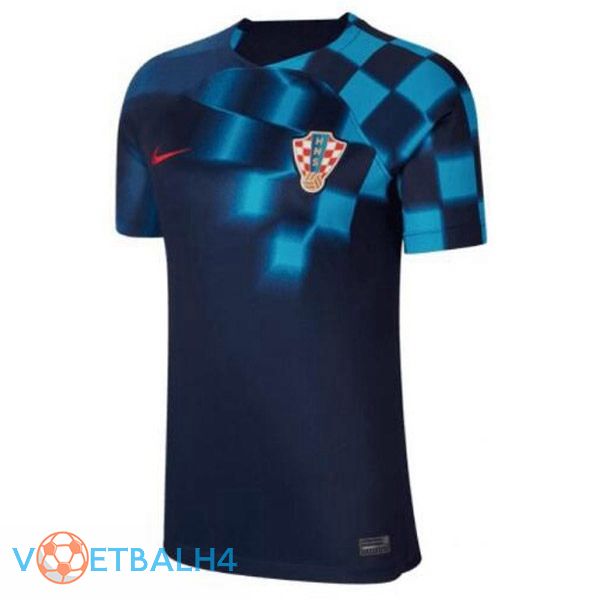 Kroatië Dames voetbal jersey uit zwart blauw 2022/2023