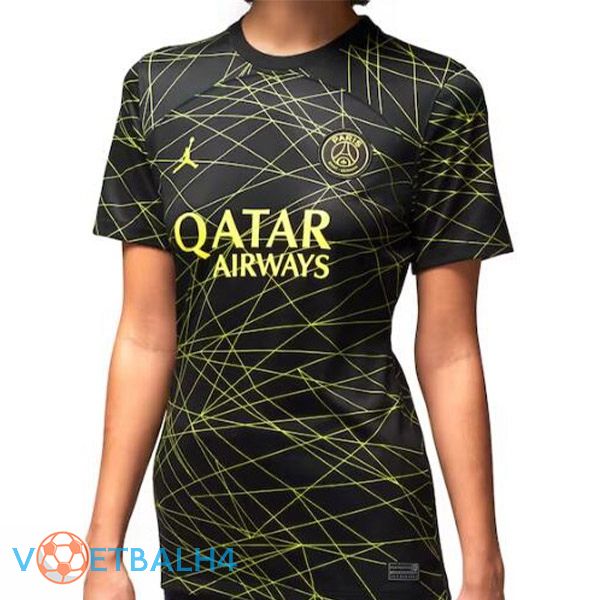 Paris PSG Dames voetbal jersey vierde zwart 2022/2023