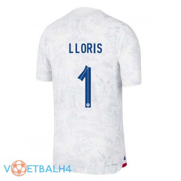 Frankrijk (LLORIS 1) voetbal jerseys uit wit wereldbeker 2022