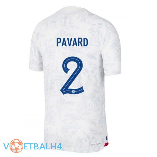 Frankrijk (PAVARD 2) voetbal jerseys uit wit wereldbeker 2022