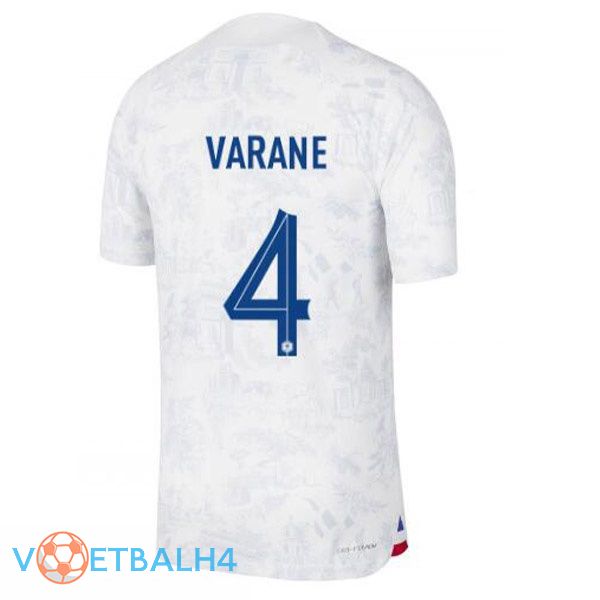 Frankrijk (VARANE 4) voetbal jerseys uit wit wereldbeker 2022