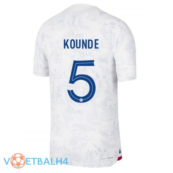 Frankrijk (KOUNDe 5) voetbal jerseys uit wit wereldbeker 2022