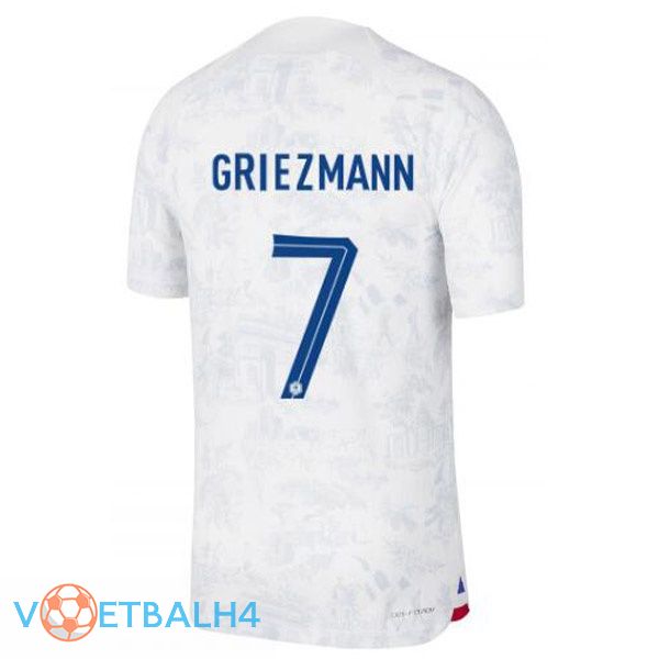 Frankrijk (GRIEZMANN 7) voetbal jerseys uit wit wereldbeker 2022