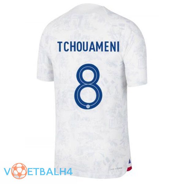 Frankrijk (TCHOUAMENI 8) voetbal jerseys uit wit wereldbeker 2022