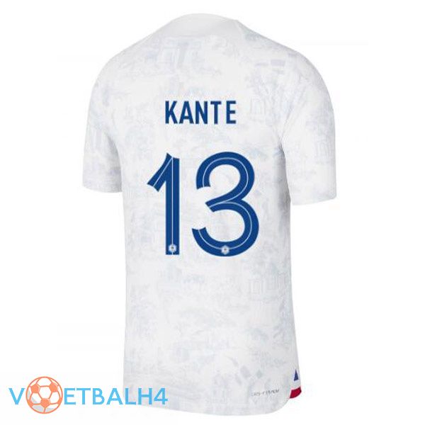 Frankrijk (KANTE 13) voetbal jerseys uit wit wereldbeker 2022