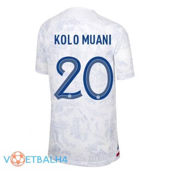 Frankrijk (KOLO MUANI 20) voetbal jerseys uit wit wereldbeker 2022