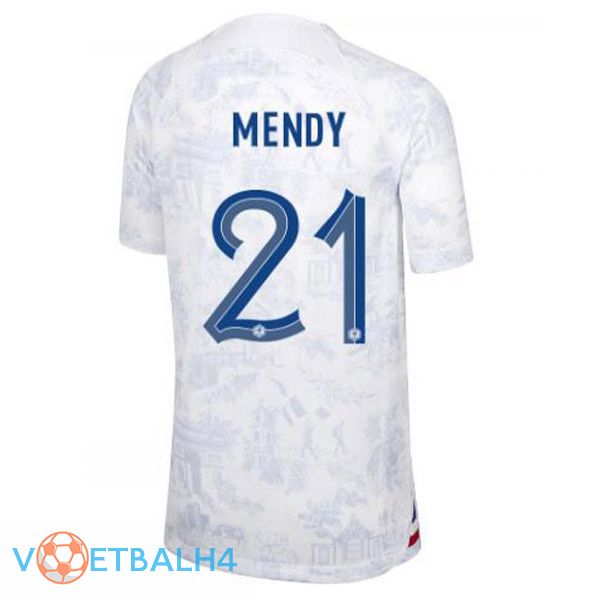 Frankrijk (MENDY 21) voetbal jerseys uit wit wereldbeker 2022