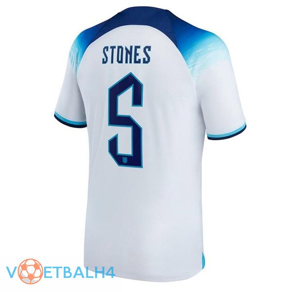 Engeland (STONES 5) voetbal jerseys thuis wit wereldbeker 2022