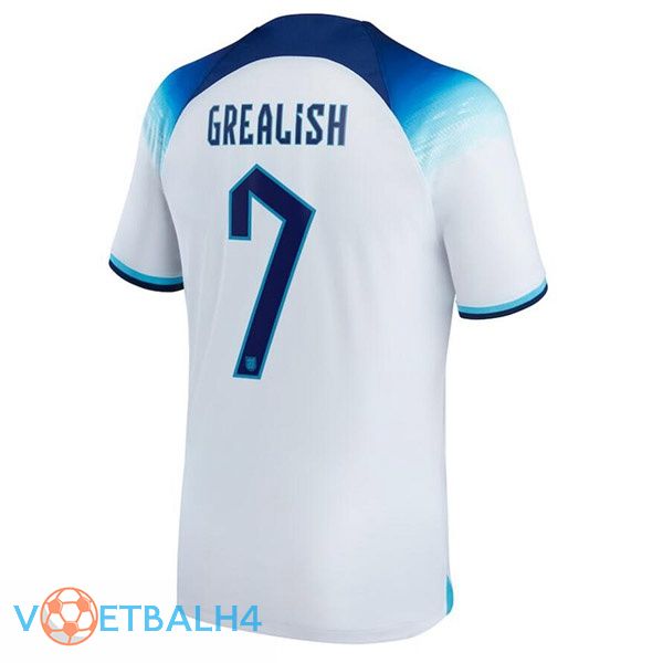 Engeland (GREALISH 7) voetbal jerseys thuis wit wereldbeker 2022