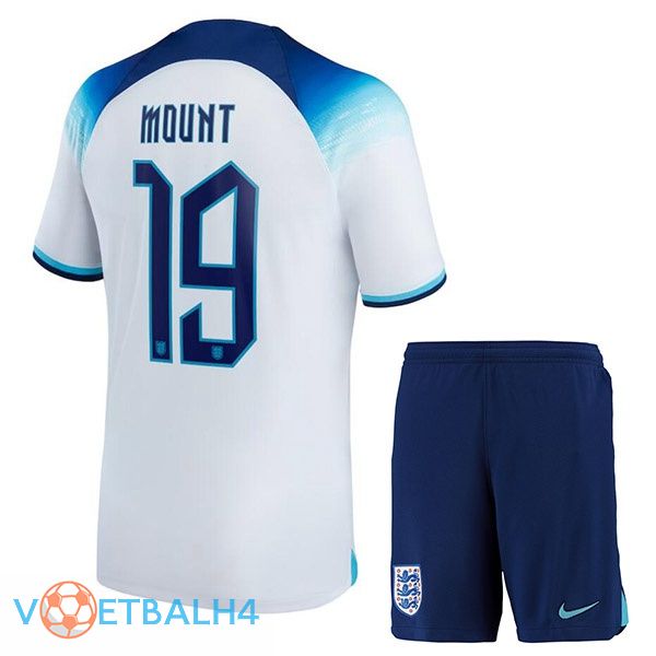 Engeland (MOUNT 19) kinderen voetbal jerseys thuis wit wereldbeker 2022