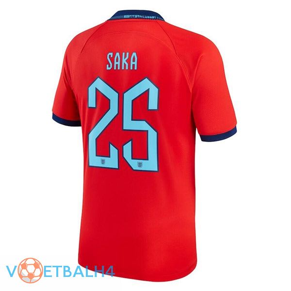 Engeland (SAKA 25) voetbal jerseys uit rood wereldbeker 2022