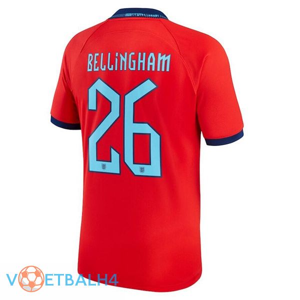 Engeland (BELLINGHAM 26) voetbal jerseys uit rood wereldbeker 2022