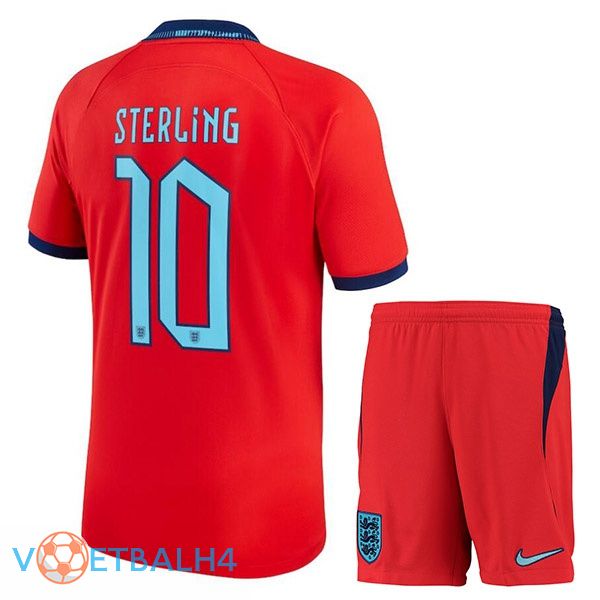 Engeland (STERLING 10) kinderen voetbal jerseys uit rood wereldbeker 2022