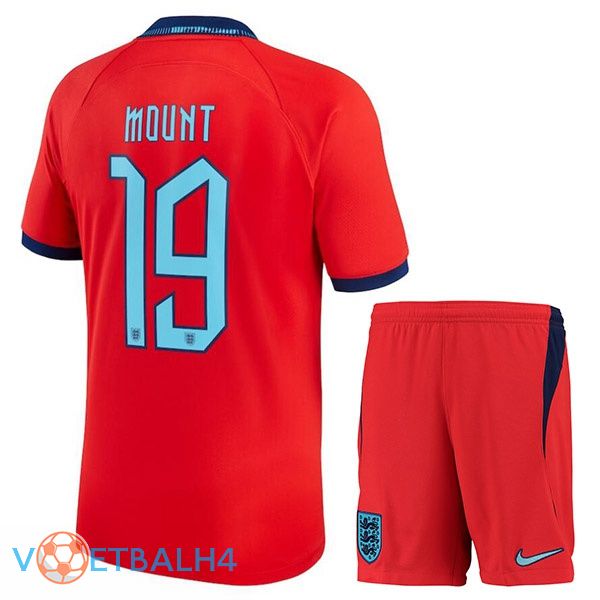 Engeland (MOUNT 19) kinderen voetbal jerseys uit rood wereldbeker 2022