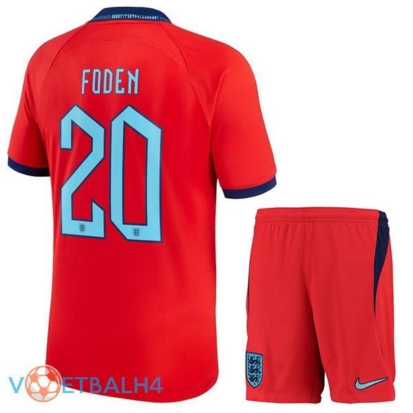 Engeland (FODEN 20) kinderen voetbal jerseys uit rood wereldbeker 2022