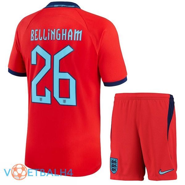 Engeland (BELLINGHAM 26) kinderen voetbal jerseys uit rood wereldbeker 2022