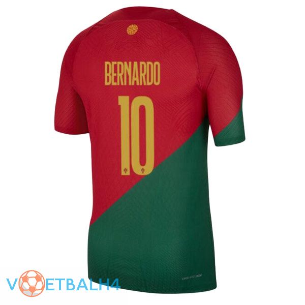 Portugal (BERNARDO 10) voetbal jerseys thuis rood groente wereldbeker 2022