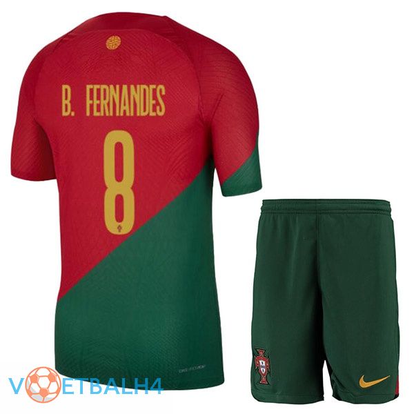 Portugal (J. MOUTINHO 8) kinderen voetbal jerseys thuis rood groente wereldbeker 2022