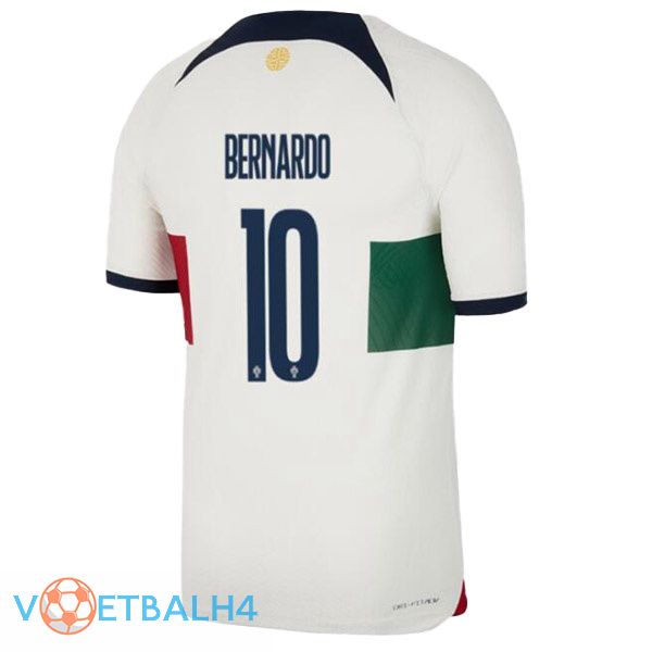 Portugal (BERNARDO 10) voetbal jerseys uit wit rood wereldbeker 2022