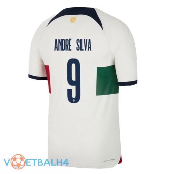 Portugal (ANDRÉ SILVA 9) voetbal jerseys uit wit rood wereldbeker 2022