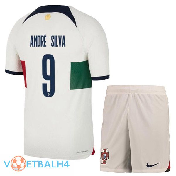 Portugal (ANDRÉ SILVA 9) kinderen voetbal jerseys uit wit rood wereldbeker 2022