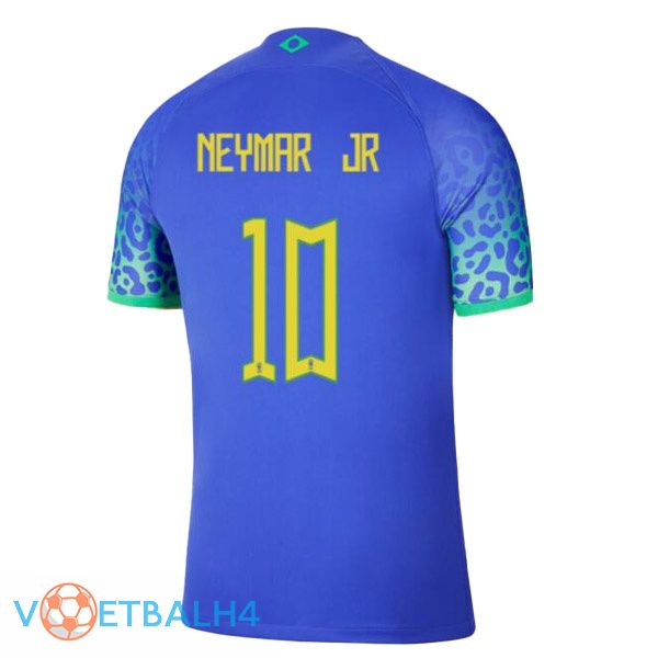 Brazilië (NEYMAR JR 10) voetbal jerseys uit blauw wereldbeker 2022