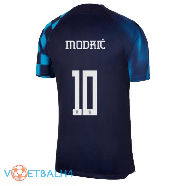 Kroatië (MODRIĆ 10) voetbal jersey uit zwart blauw wereldbeker 2022