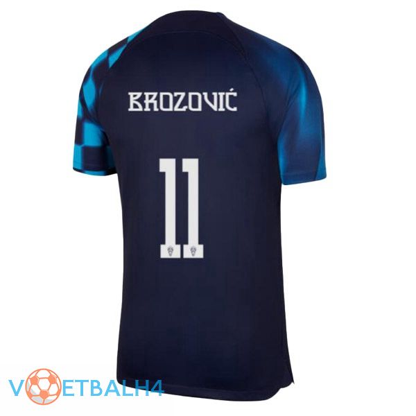 Kroatië (BROZOVIĆ 11) voetbal jersey uit zwart blauw wereldbeker 2022