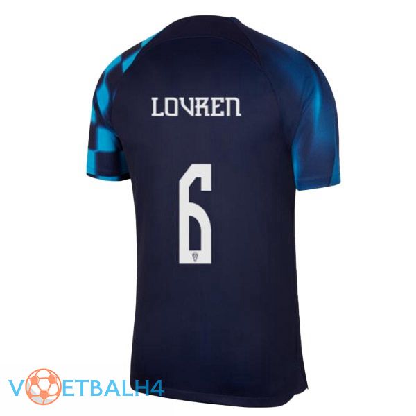 Kroatië (LOVREN 6) voetbal jersey uit zwart blauw wereldbeker 2022