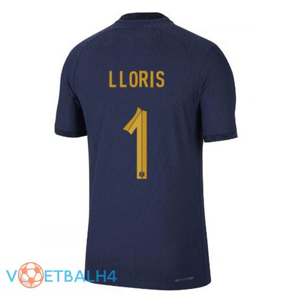 Frankrijk (LLORIS 1) voetbal jerseys thuis blauw koninklijk wereldbeker 2022