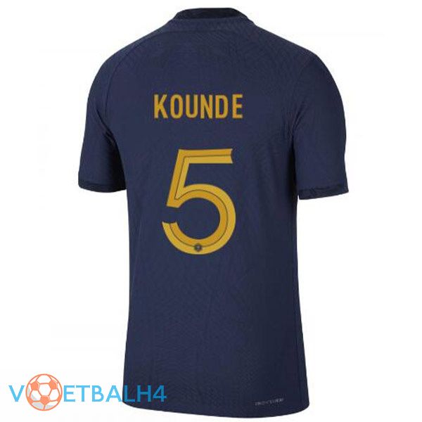 Frankrijk (KOUNDe 5) voetbal jerseys thuis blauw koninklijk wereldbeker 2022