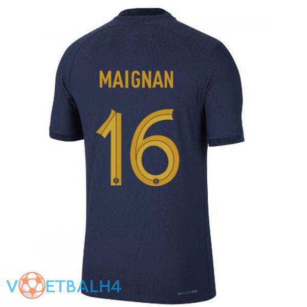 Frankrijk (MAIGNAN 16) voetbal jerseys thuis blauw koninklijk wereldbeker 2022