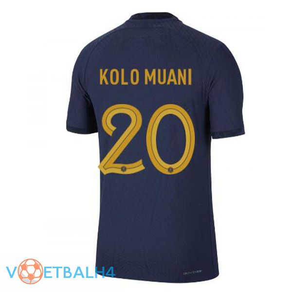 Frankrijk (KOLO MUANI 20) voetbal jerseys thuis blauw koninklijk wereldbeker 2022