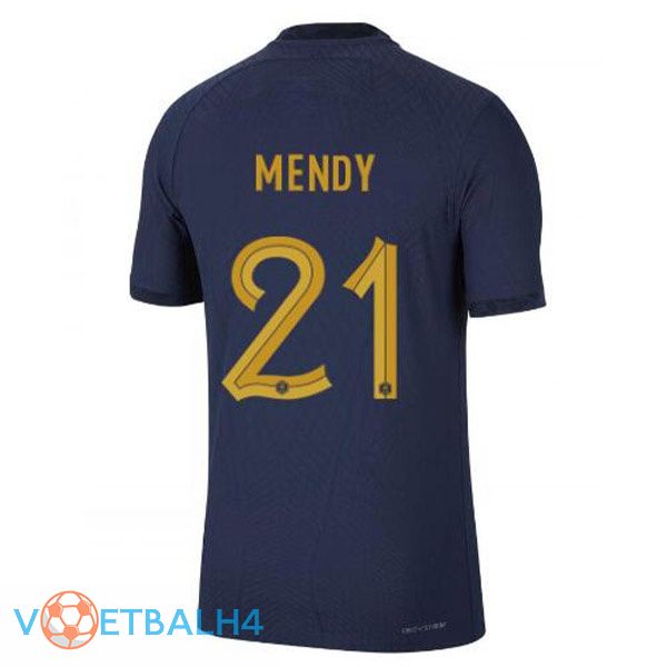 Frankrijk (MENDY 21) voetbal jerseys thuis blauw koninklijk wereldbeker 2022