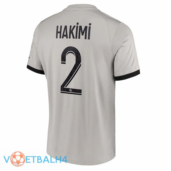 Paris PSG (Hakimi 2) voetbal jersey uit grijs 2022/2023