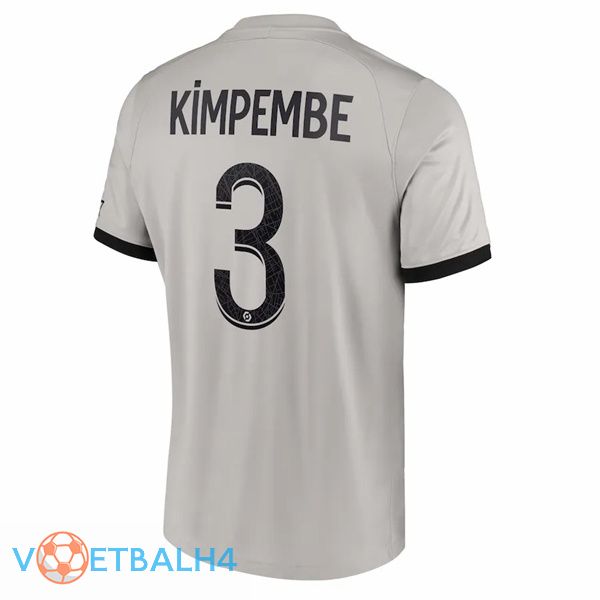 Paris PSG (Kimpembe 3) voetbal jersey uit grijs 2022/2023