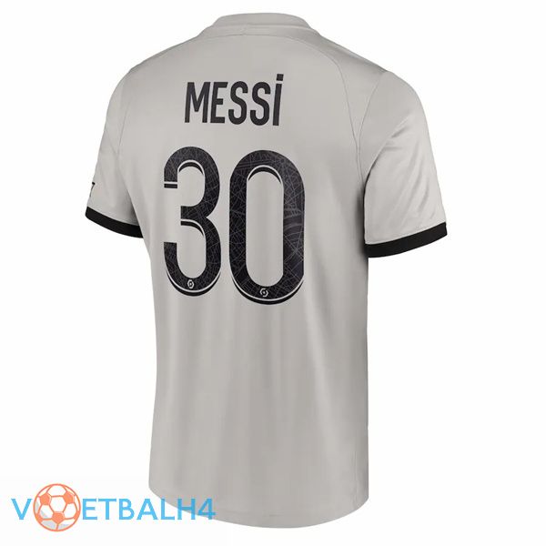 Paris PSG (Messi 30) voetbal jersey uit grijs 2022/2023