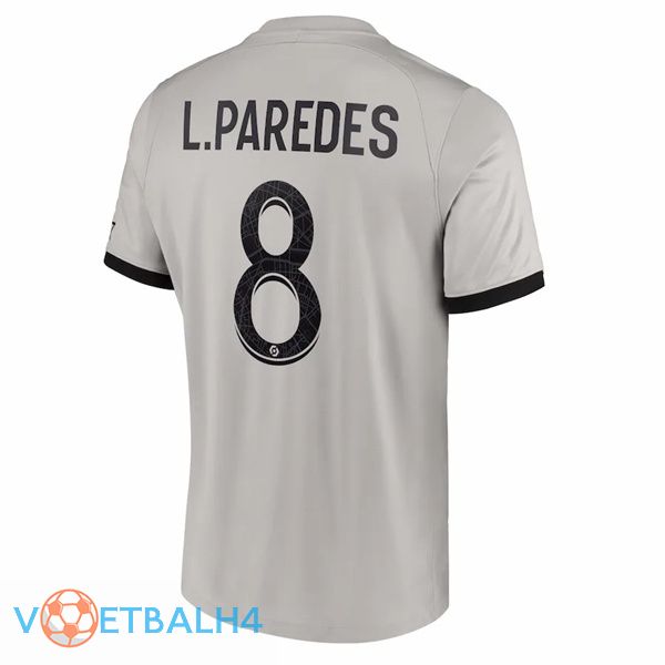 Paris PSG (L.Paroodes 8) voetbal jersey uit grijs 2022/2023