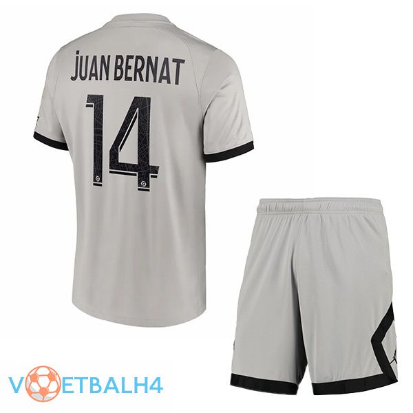 Paris PSG (Juan Bernat 14) kinderen voetbal jersey uit grijs 2022/2023