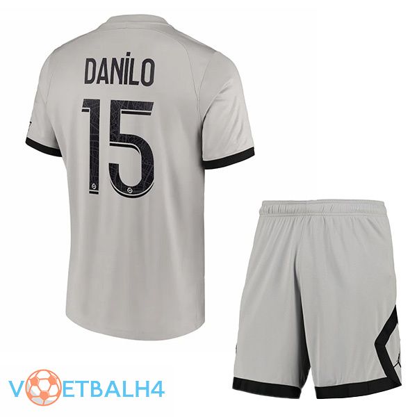 Paris PSG (Danilo 15) kinderen voetbal jersey uit grijs 2022/2023