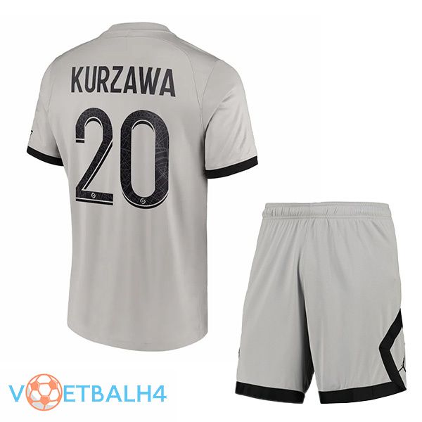 Paris PSG (Kurzawa 20) kinderen voetbal jersey uit grijs 2022/2023