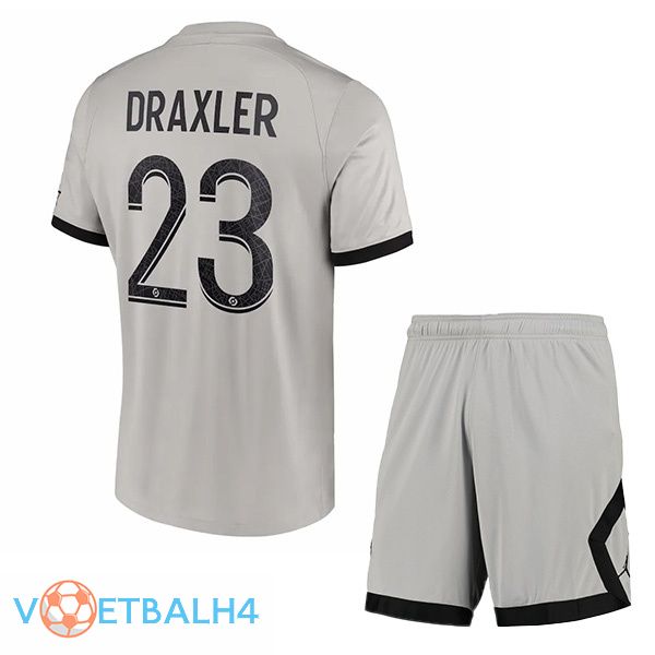 Paris PSG (Draxler 23) kinderen voetbal jersey uit grijs 2022/2023