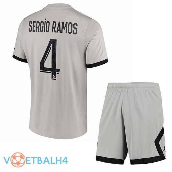 Paris PSG (Sergio Ramos 4) kinderen voetbal jersey uit grijs 2022/2023