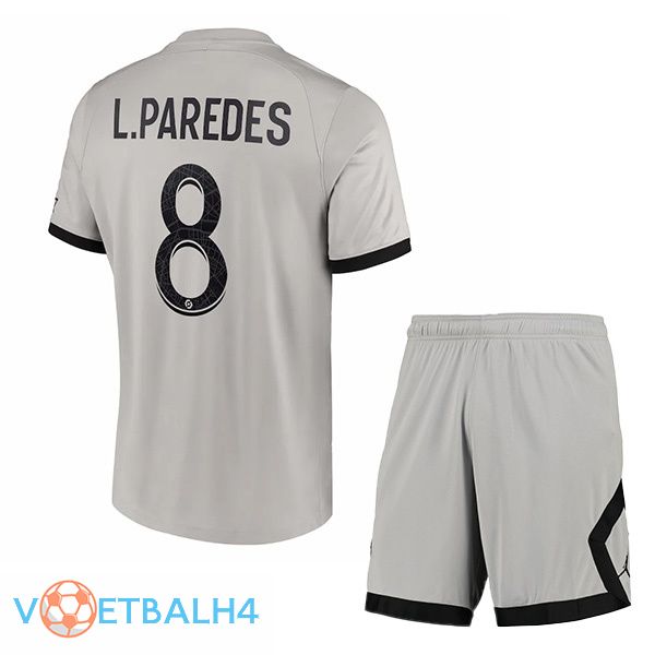 Paris PSG (L.Paroodes 8) kinderen voetbal jersey uit grijs 2022/2023