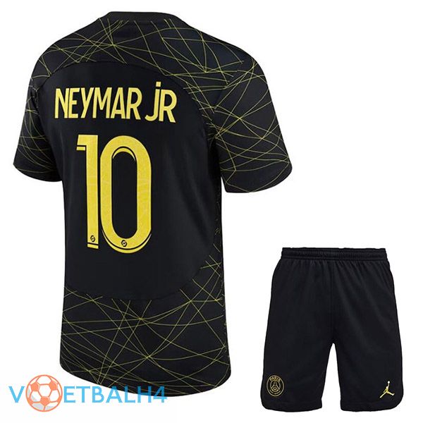 Paris PSG (NEYMAR JR 10) kinderen voetbal jersey vierde zwart 2022/2023