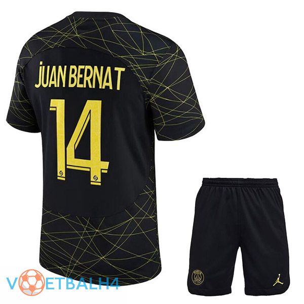 Paris PSG (JUAN BERNAT 14) kinderen voetbal jersey vierde zwart 2022/2023