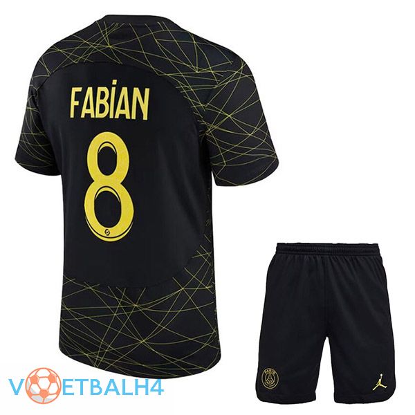 Paris PSG (FABIAN 8) kinderen voetbal jersey vierde zwart 2022/2023