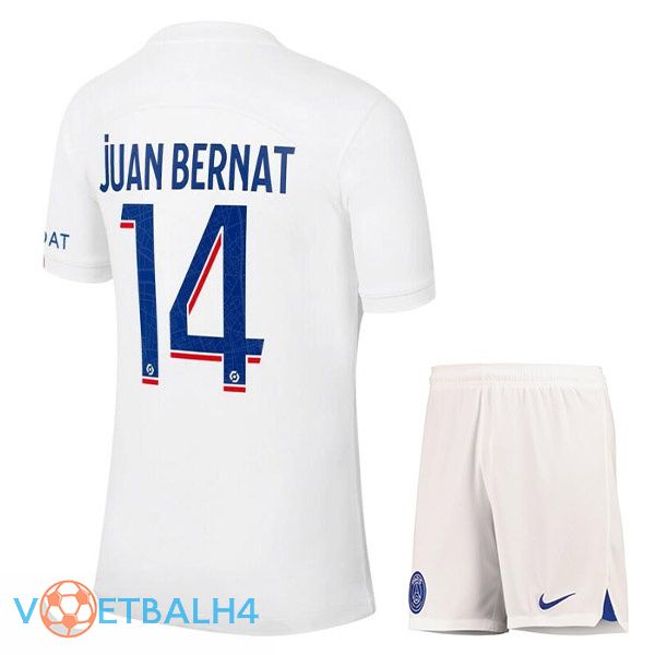 Paris PSG (JUAN BERNAT 14) kinderen voetbal jerseys derde wit 2022-2023